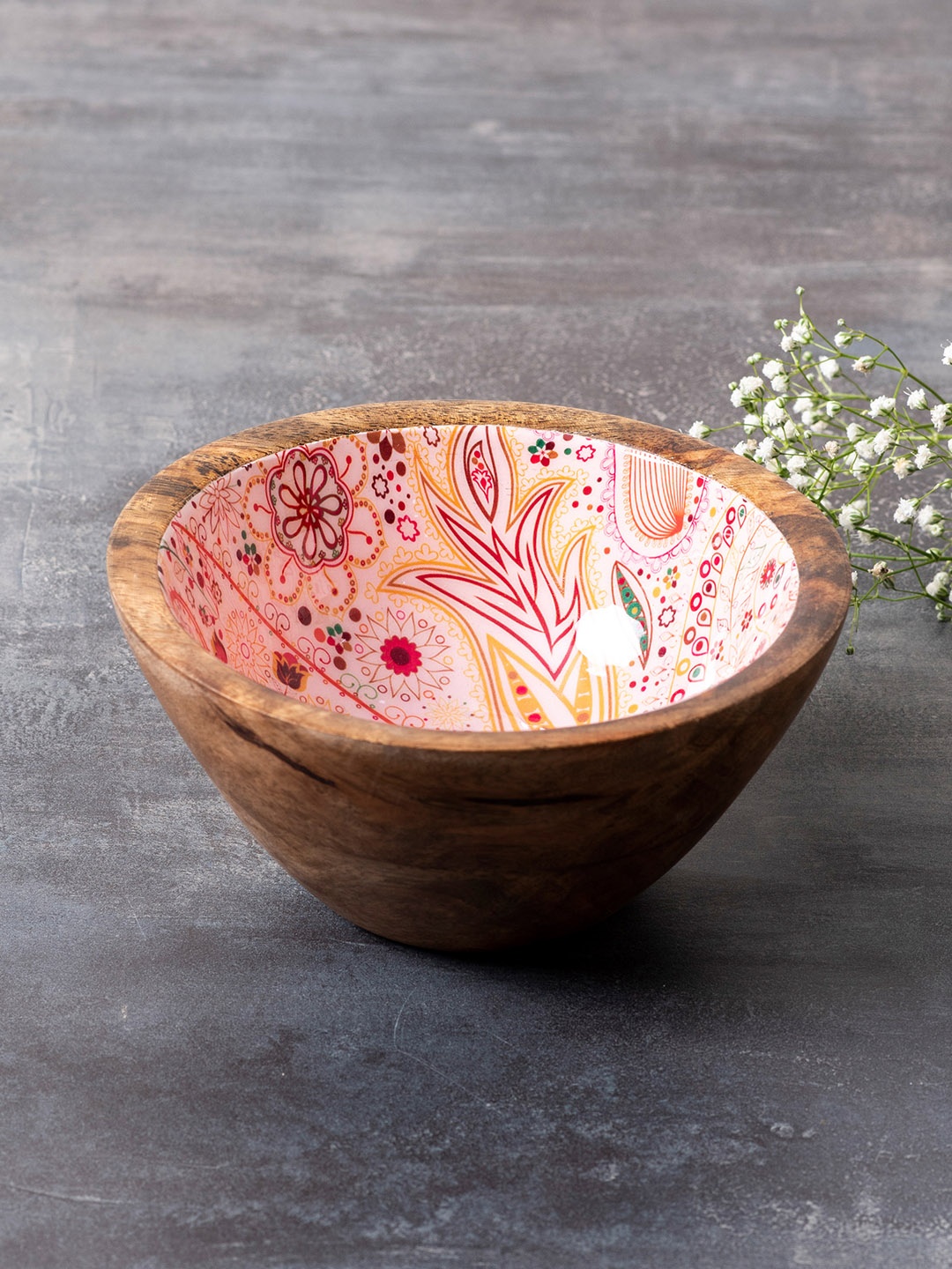 

nestroots Brown & Pink Printed Decorative Bowls