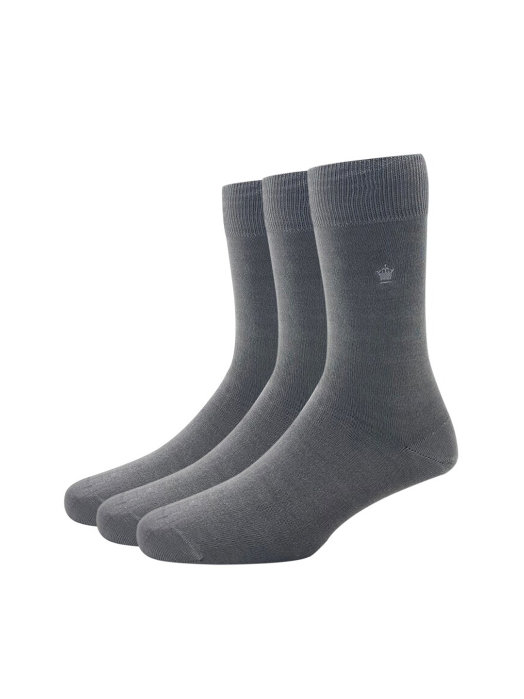 

Louis Philippe Men Pack Of 3 Grey Cotton Calf Length Socks