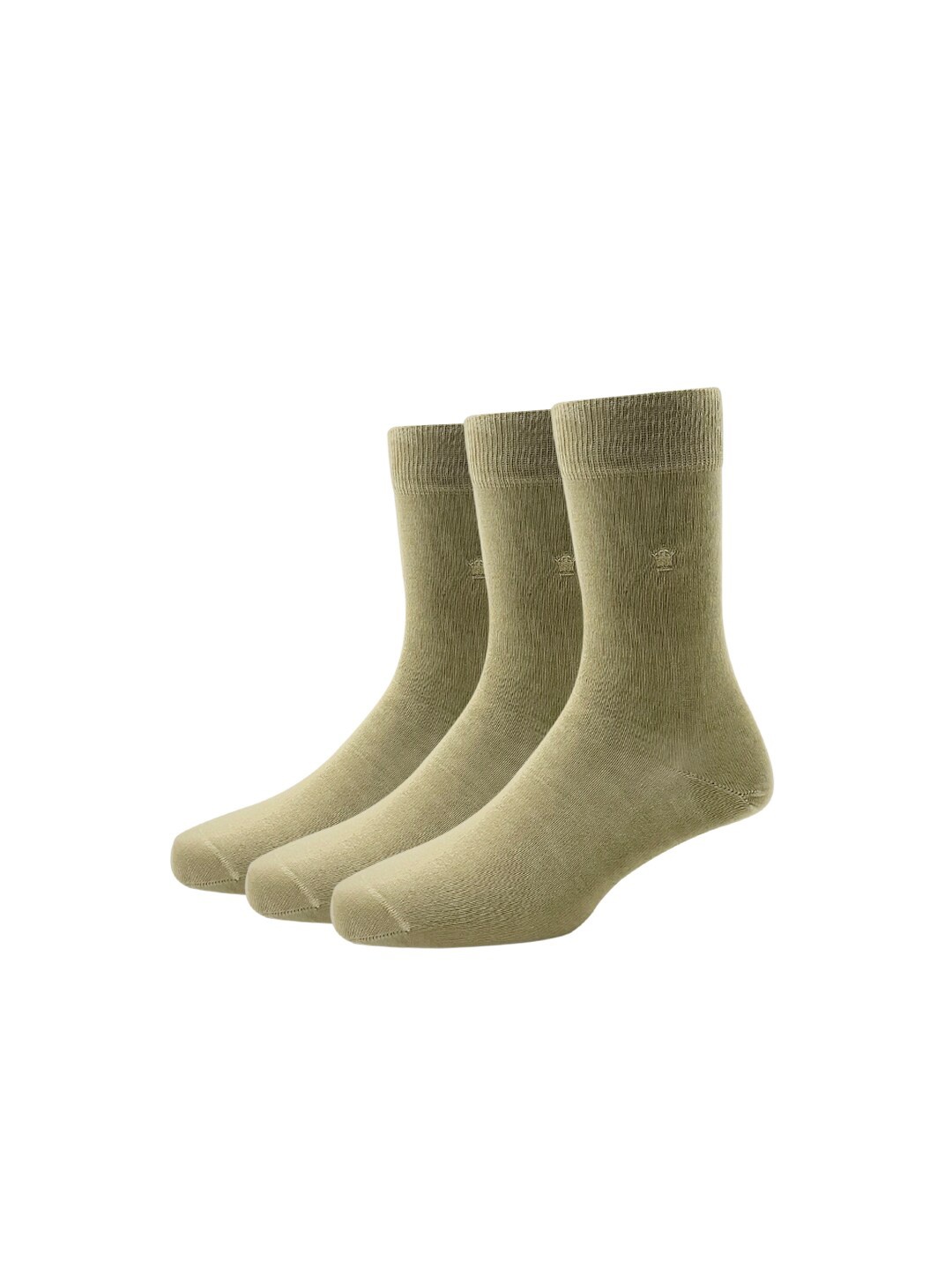 

Louis Philippe Men Pack Of 3 Beige Solid Cotton Calf-Length Socks