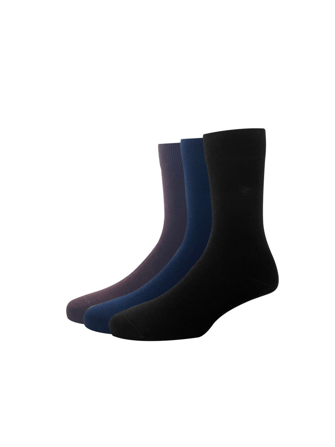 

Louis Philippe Men Pack Of 3 Solid Calf-Length Socks, Black