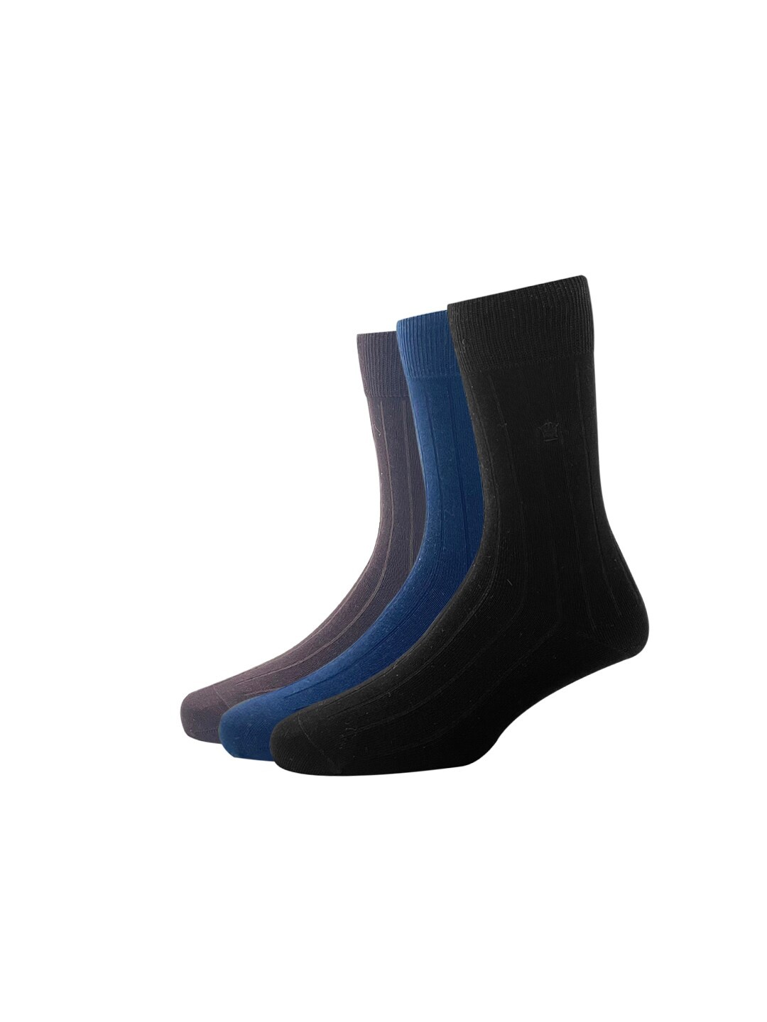 

Louis Philippe Men Pack of 3 Cotton Calf Length Socks, Black