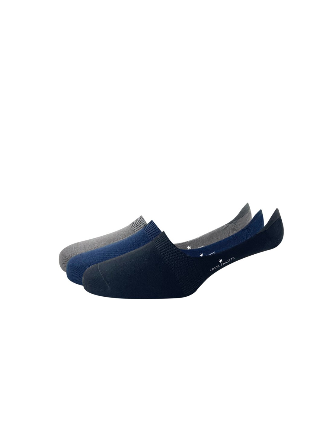 

Louis Philippe Men Grey & Navy Blue Pack of 3 Solid Shoe Liners