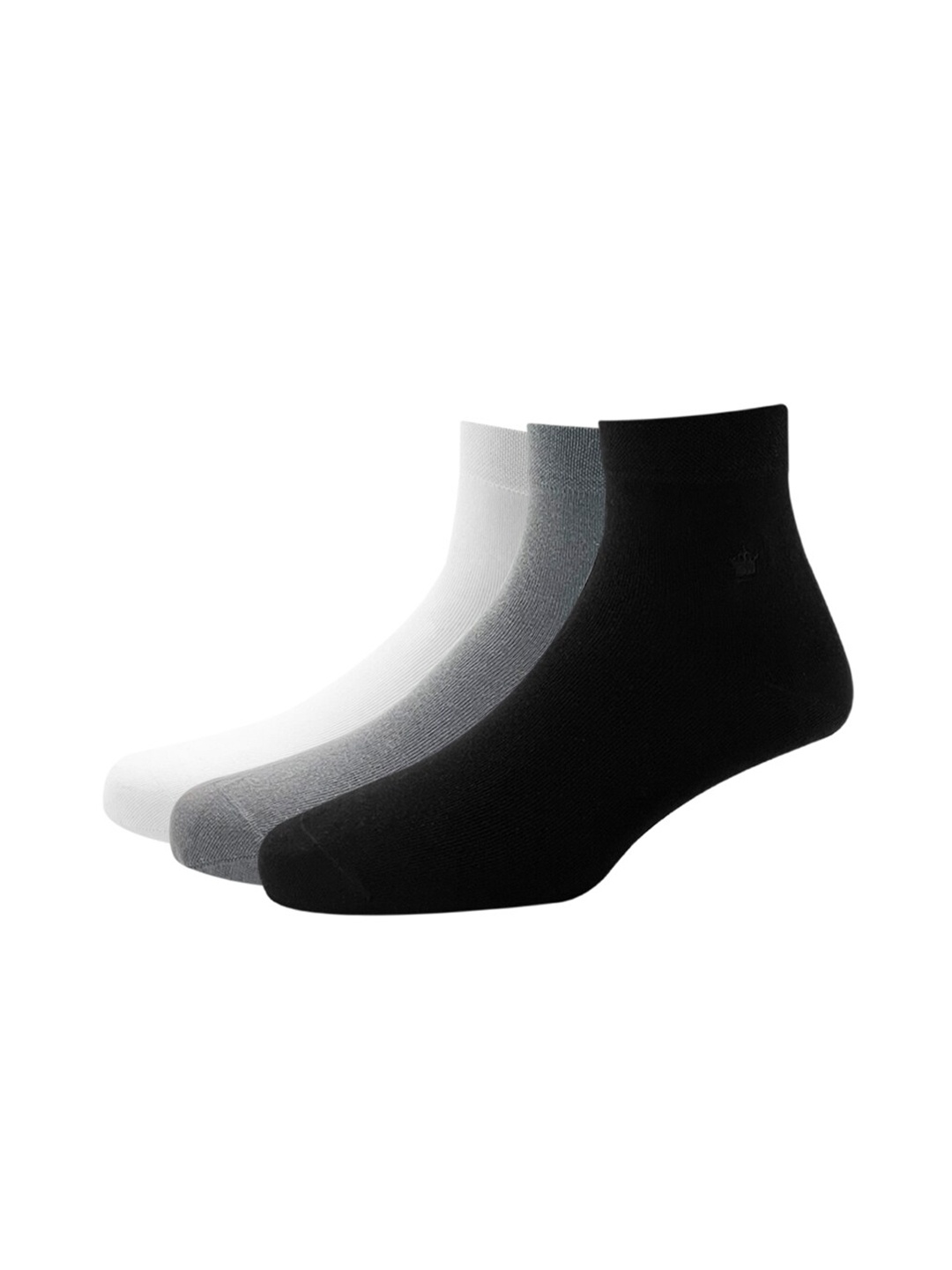 

Louis Philippe Men White & Black Pack of 3 Solid Above Ankle Length Socks