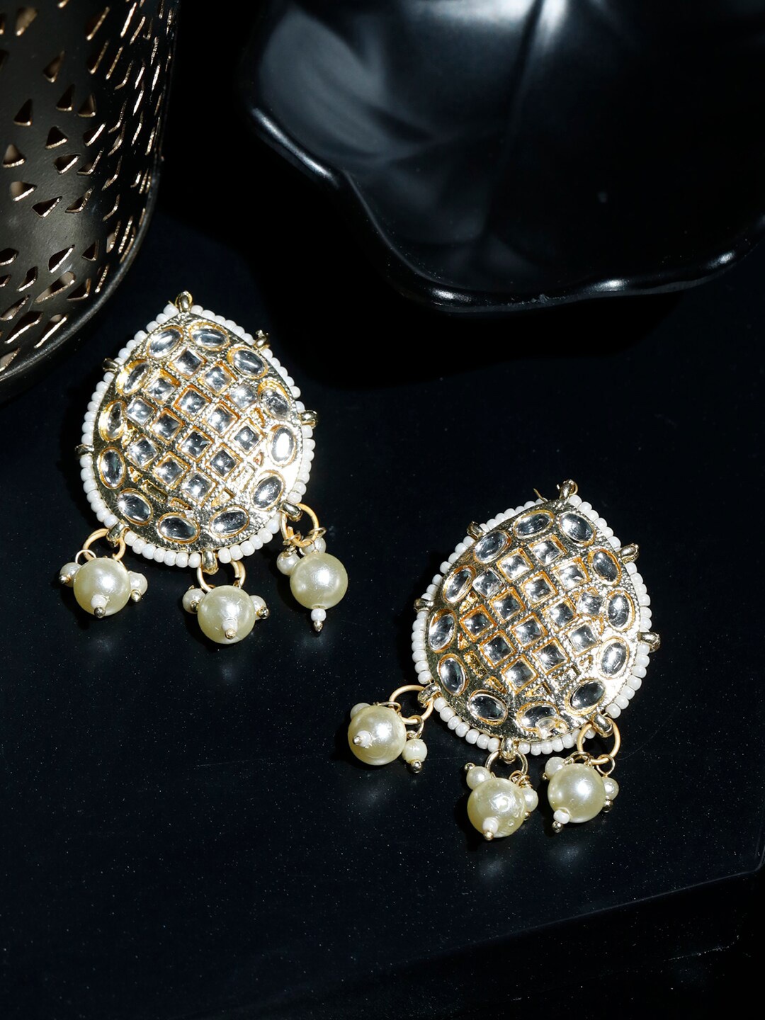 

Priyaasi Gold-Toned Floral Drop Earrings