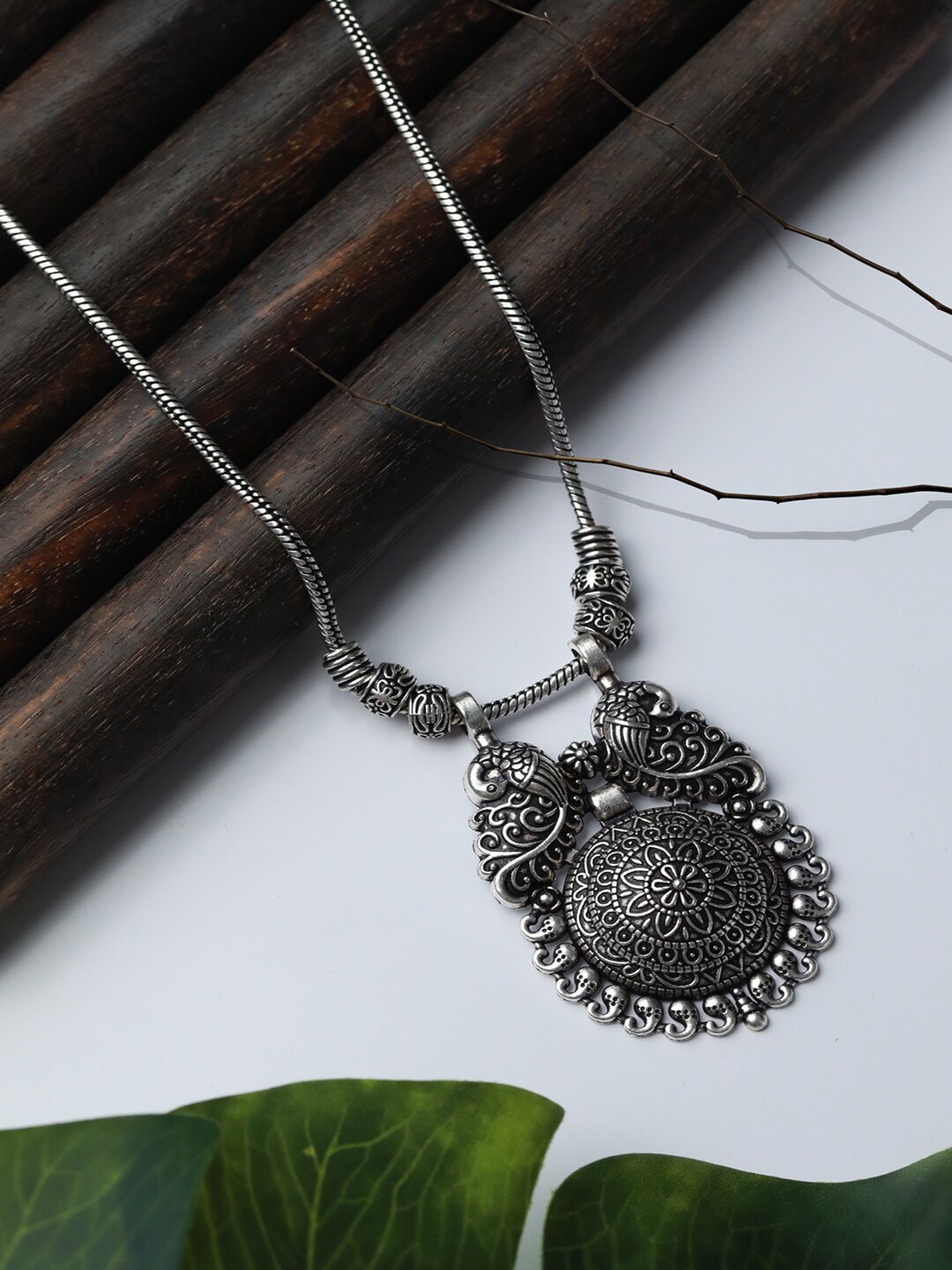 

Priyaasi Silver-Toned German Silver Silver-Plated Necklace