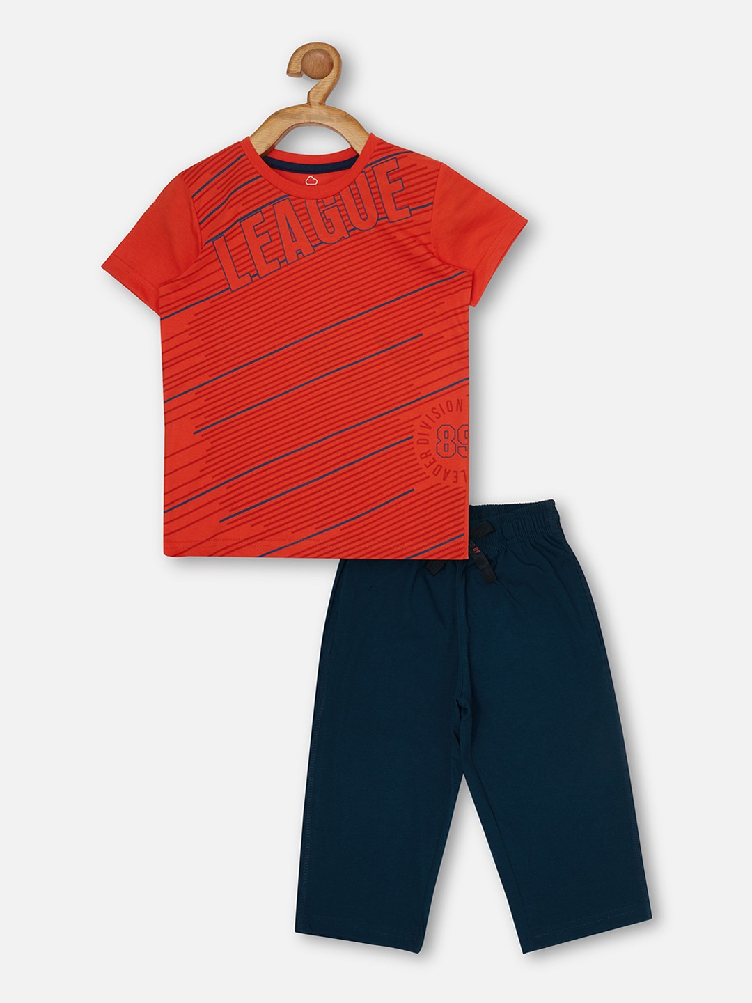 

Sweet Dreams Boys Red & Navy Blue Night suit