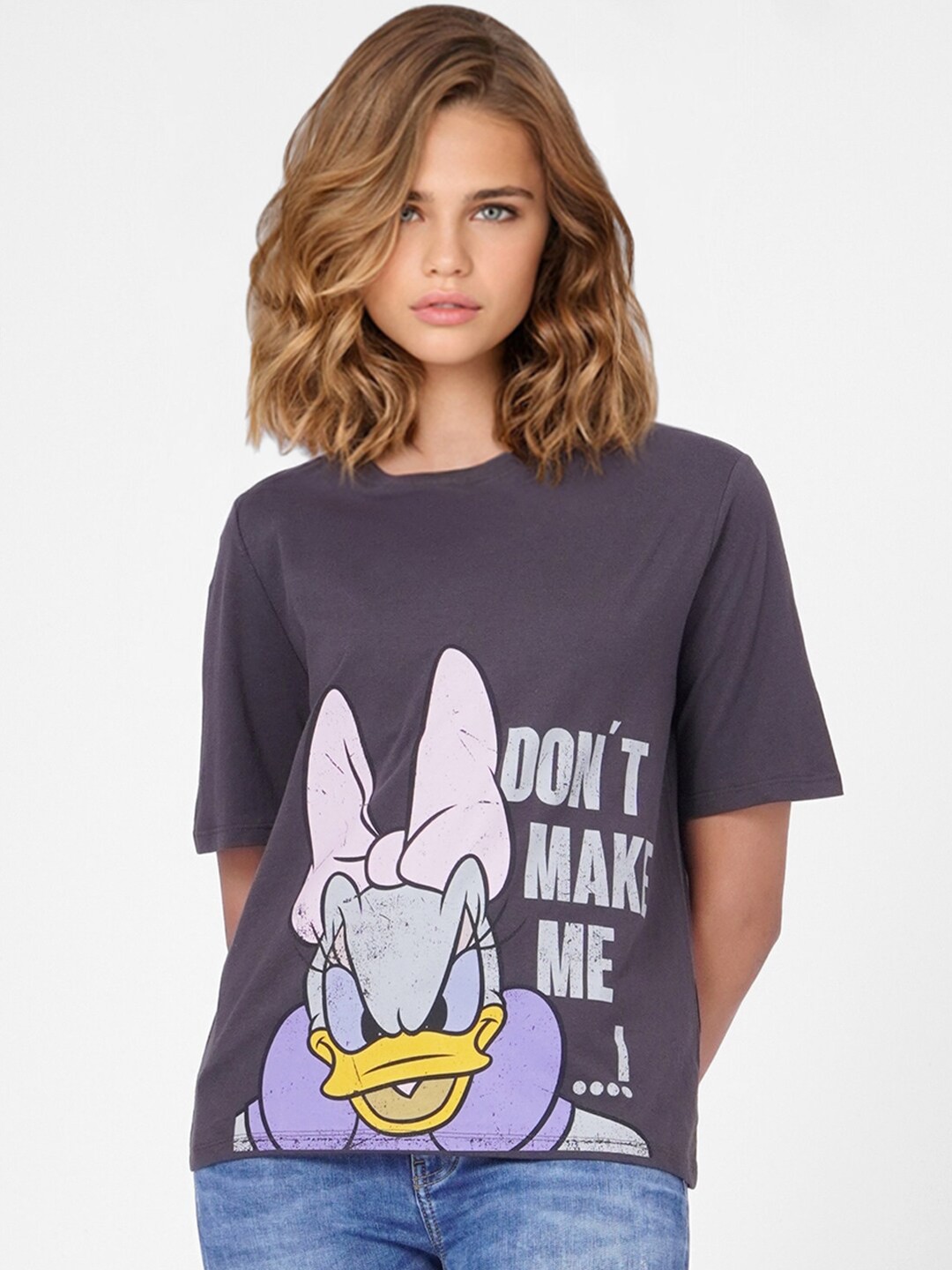 

ONLY Women Purple Printed T-shirt
