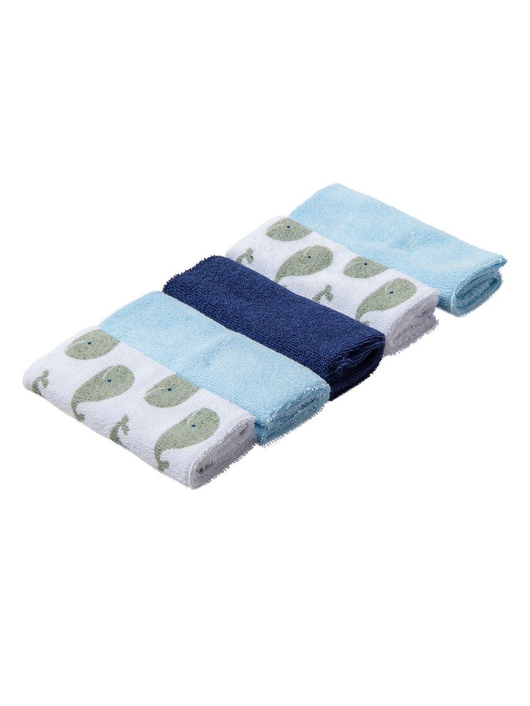 

Baby Moo Pack of 5 Navy Blue & White Hooded Towel And Wash Cloth Gift Set