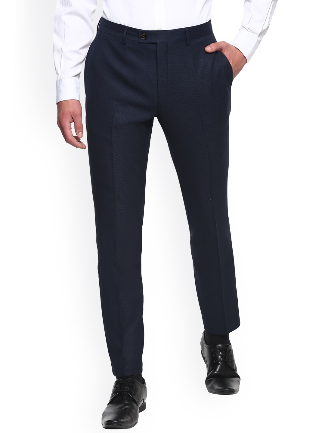 

Ted Baker Men Navy Blue Slim Fit Trousers