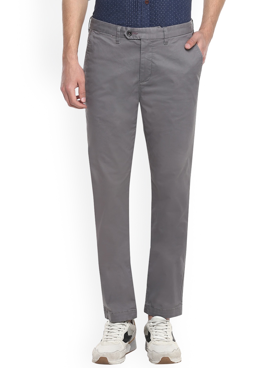 

Ted Baker Men Grey Cotton Chino Trousers