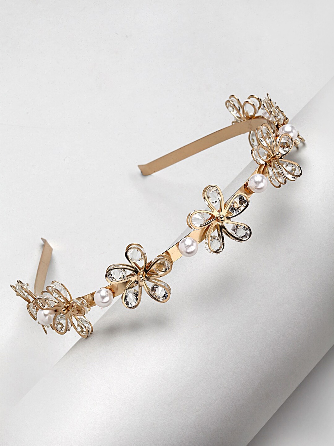 

Ferosh Women Gold-Toned & White Embellished Hairband
