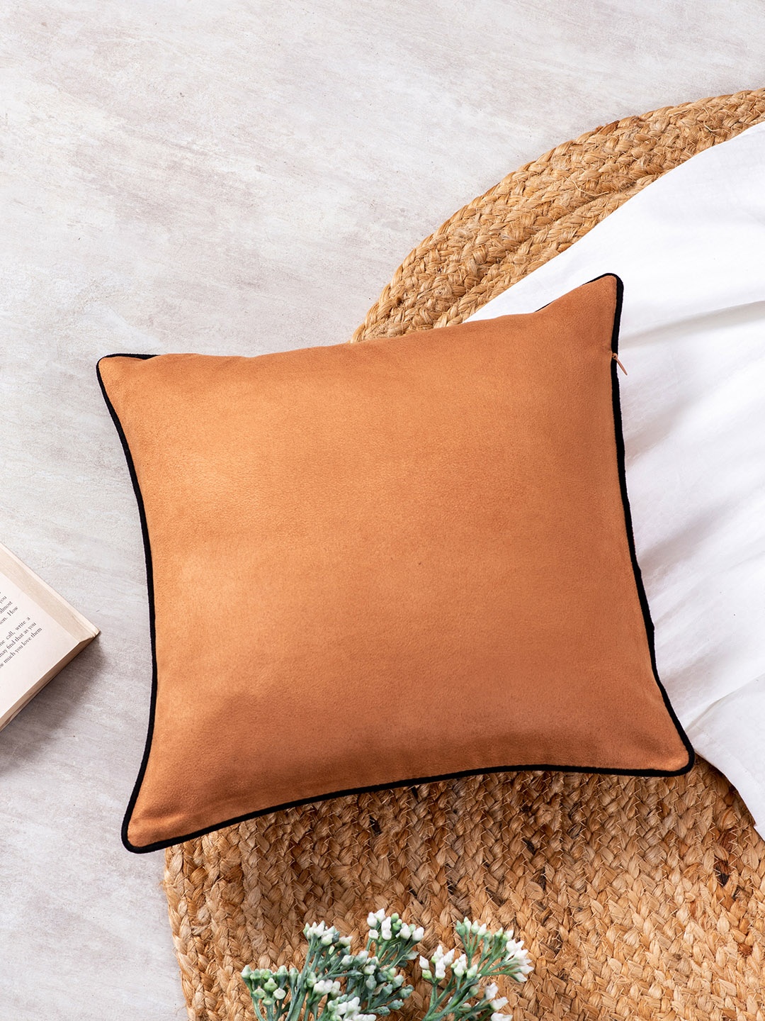 

nestroots Orange Square Cushion Covers