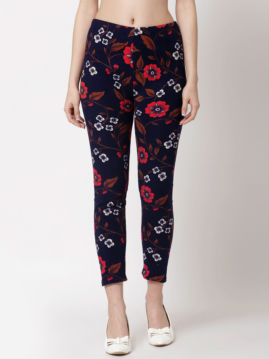 

KLOTTHE Women Black Printed Skinny Fit Woolen Jeggings