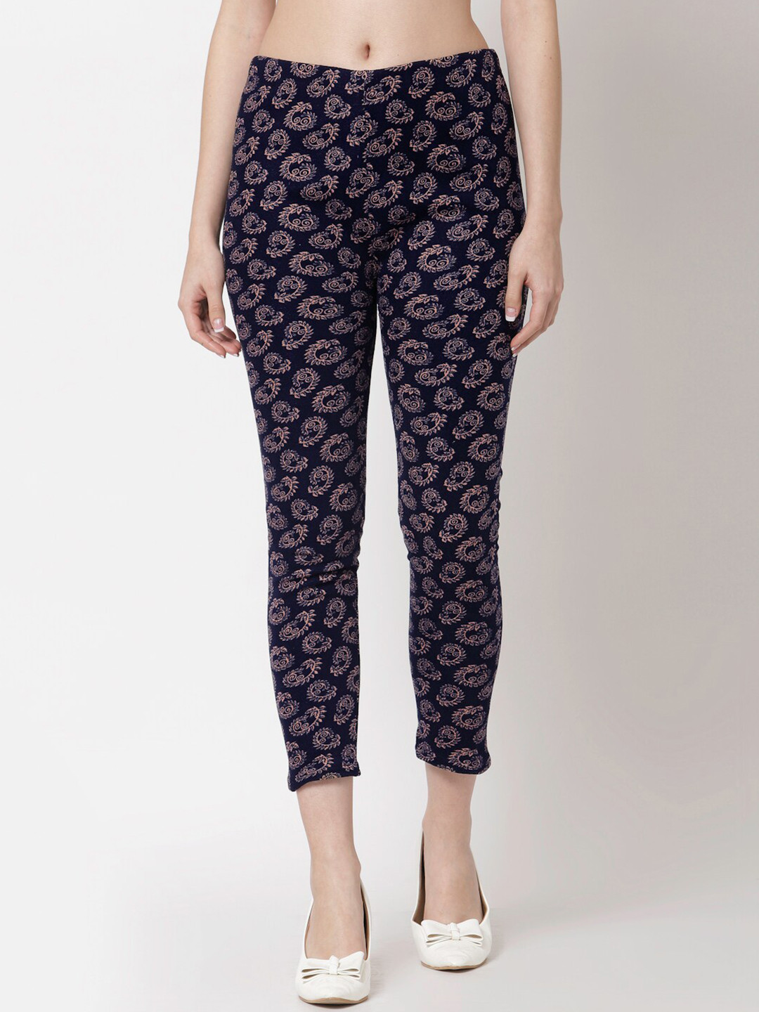 

KLOTTHE Women Multicolor Printed Skinny Fit Woolen Jeggings, Multi