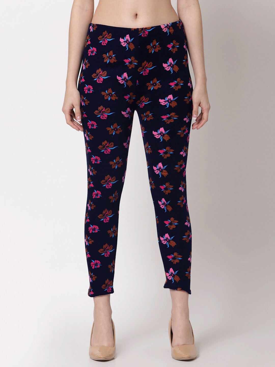 

Klotthe Women Multicolor Printed Skinny Fit Woolen Jeggings, Multi