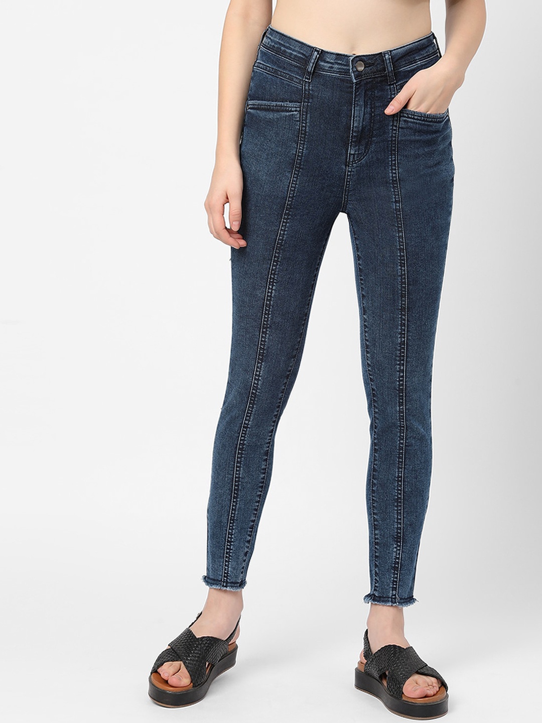 

Kraus Jeans Women Blue Super Skinny Fit High-Rise Stretchable Jeans
