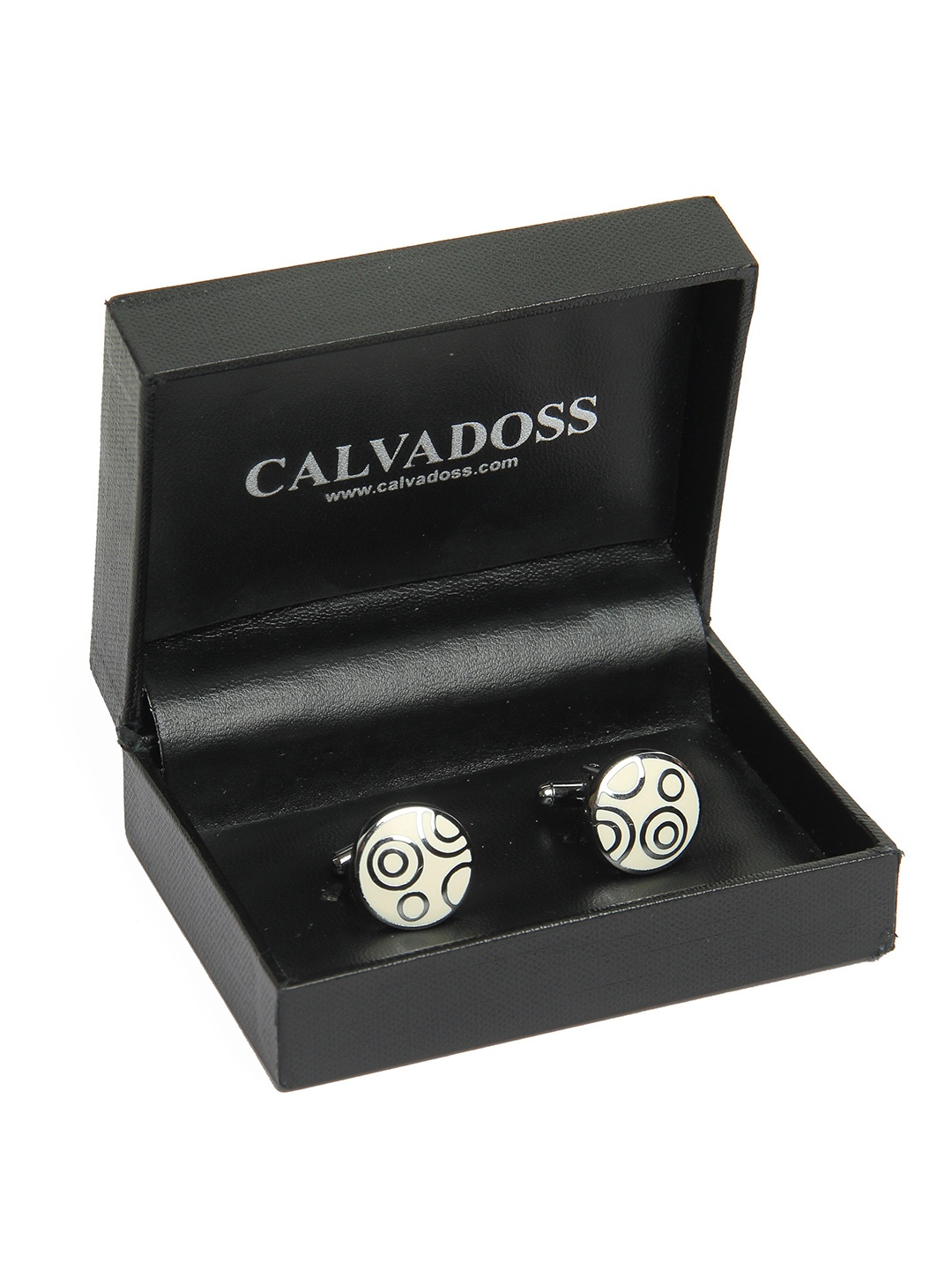 

Calvadoss Men White & Black Quirky Cufflink