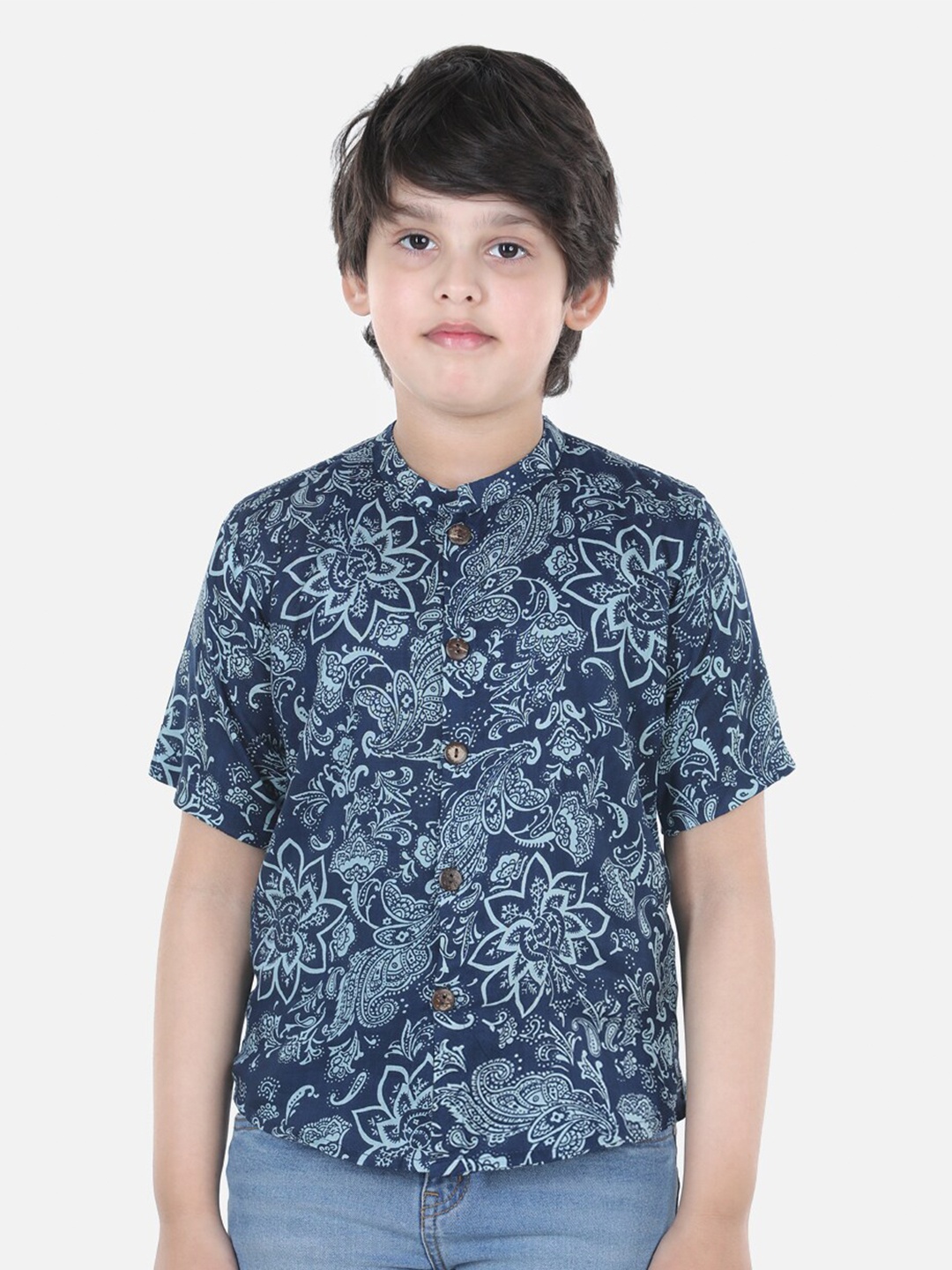 

Cutiekins Boys Blue Comfort Printed Casual Shirt