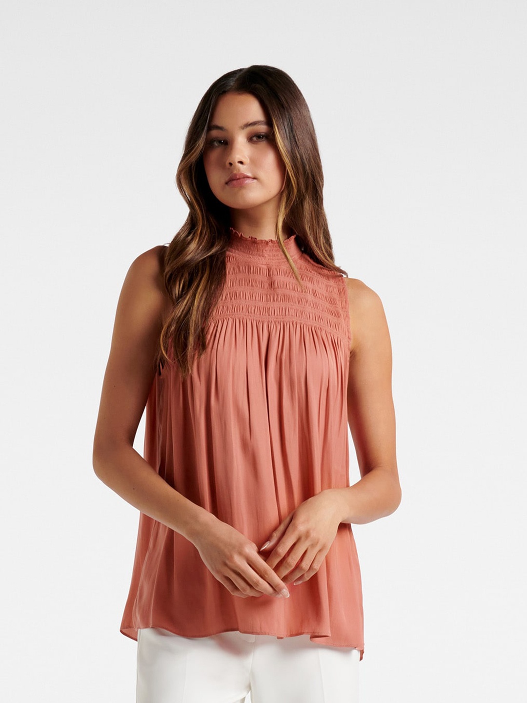 

Forever New Women Pink Solid Top