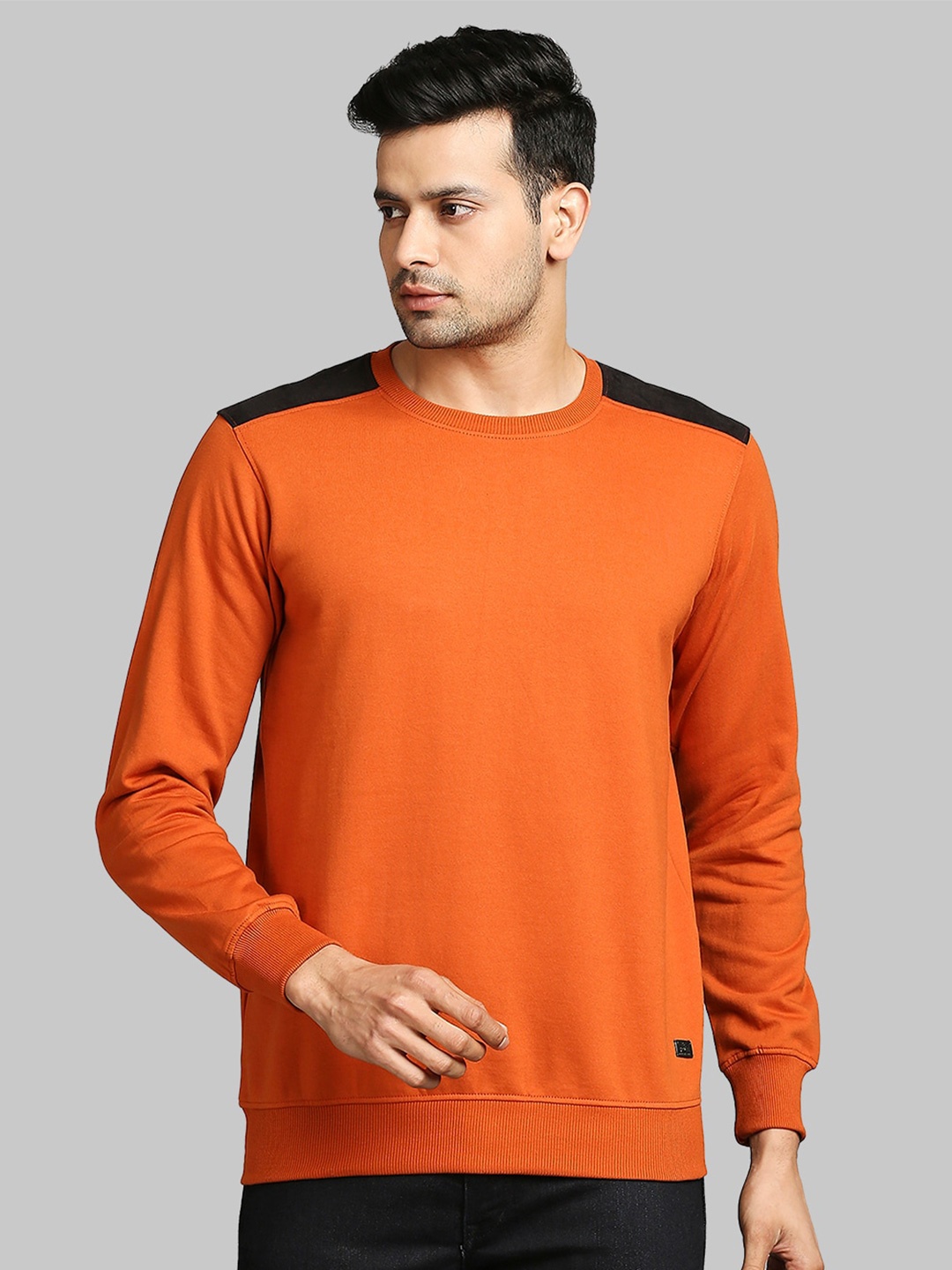 

Parx Men Orange Solid Sweatshirt