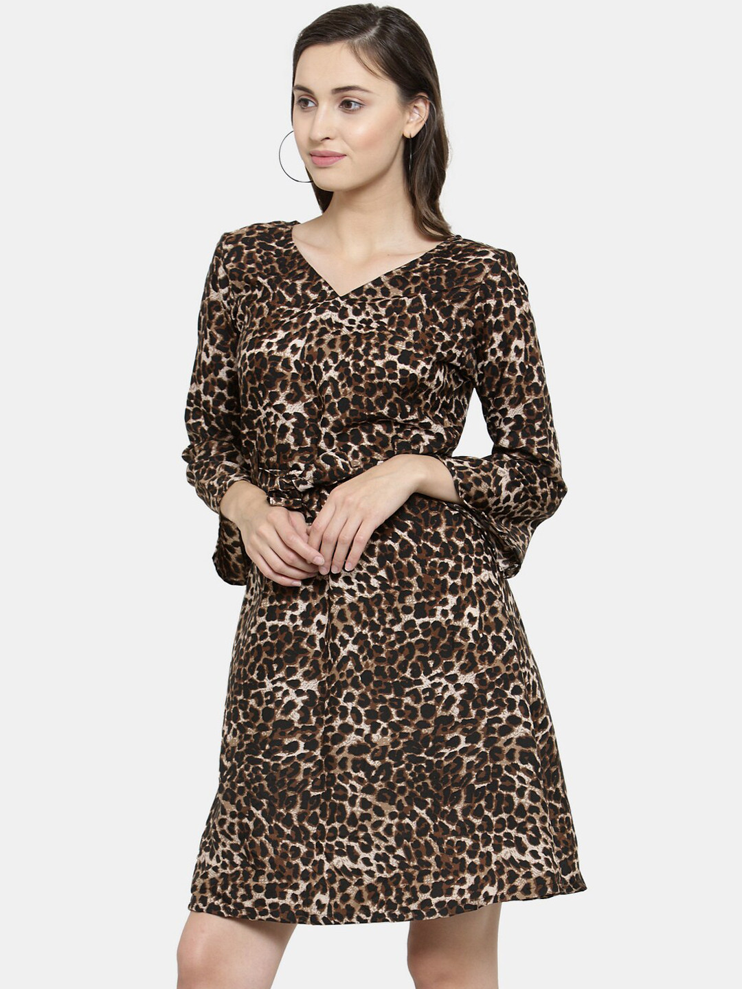 

Sayesha Women Brown Ethnic Motifs Printed Flared Sleeves Crepe Anarkali Kurta