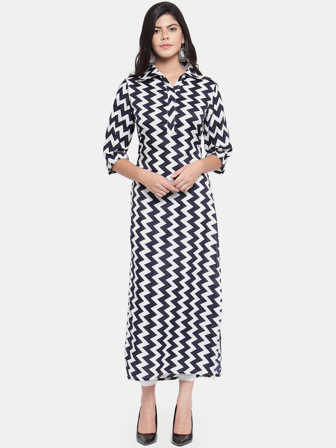

Sayesha Women Blue Geometric Printed Crepe Kurta