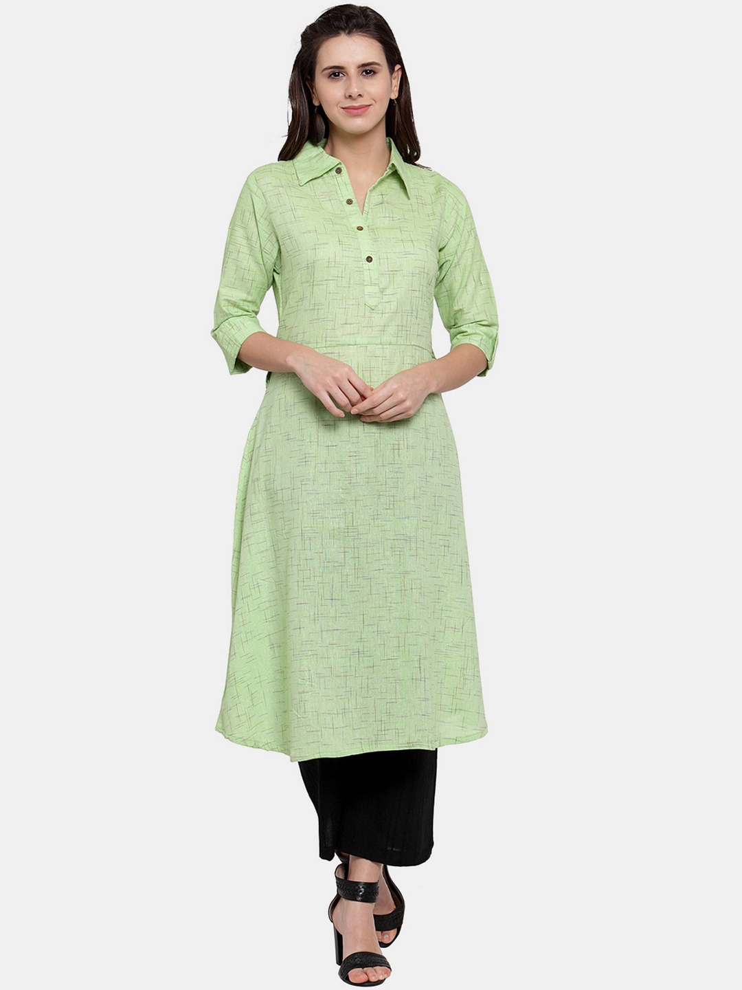 

Sayesha Women Green Cotton Kurta