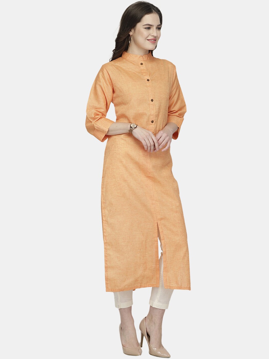 

Sayesha Women Orange Pure Cotton Kurta