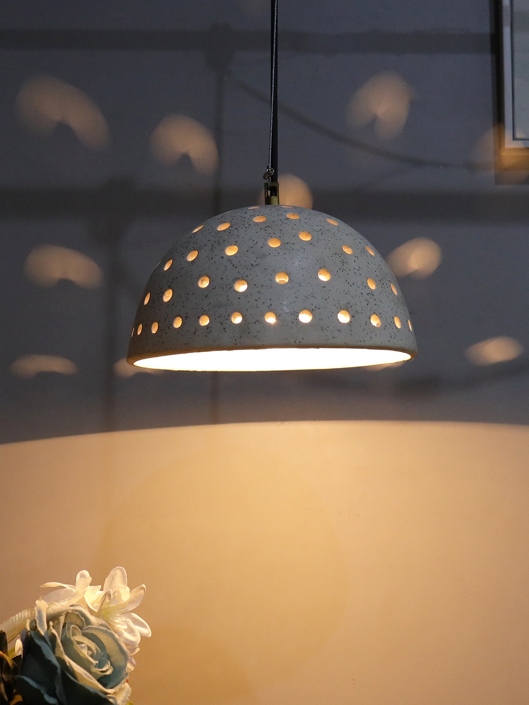 

Homesake White Nordic Ceramics Semi-Sphere Ceiling Lamp