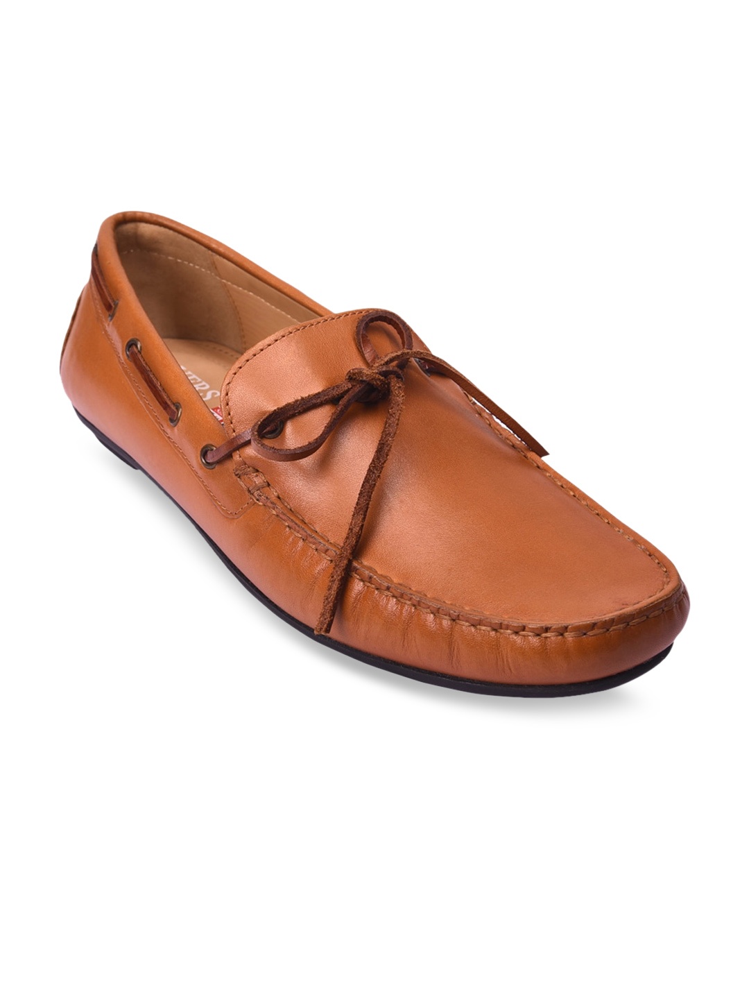 

Pavers England Men Tan Brown Leather Boat Shoes