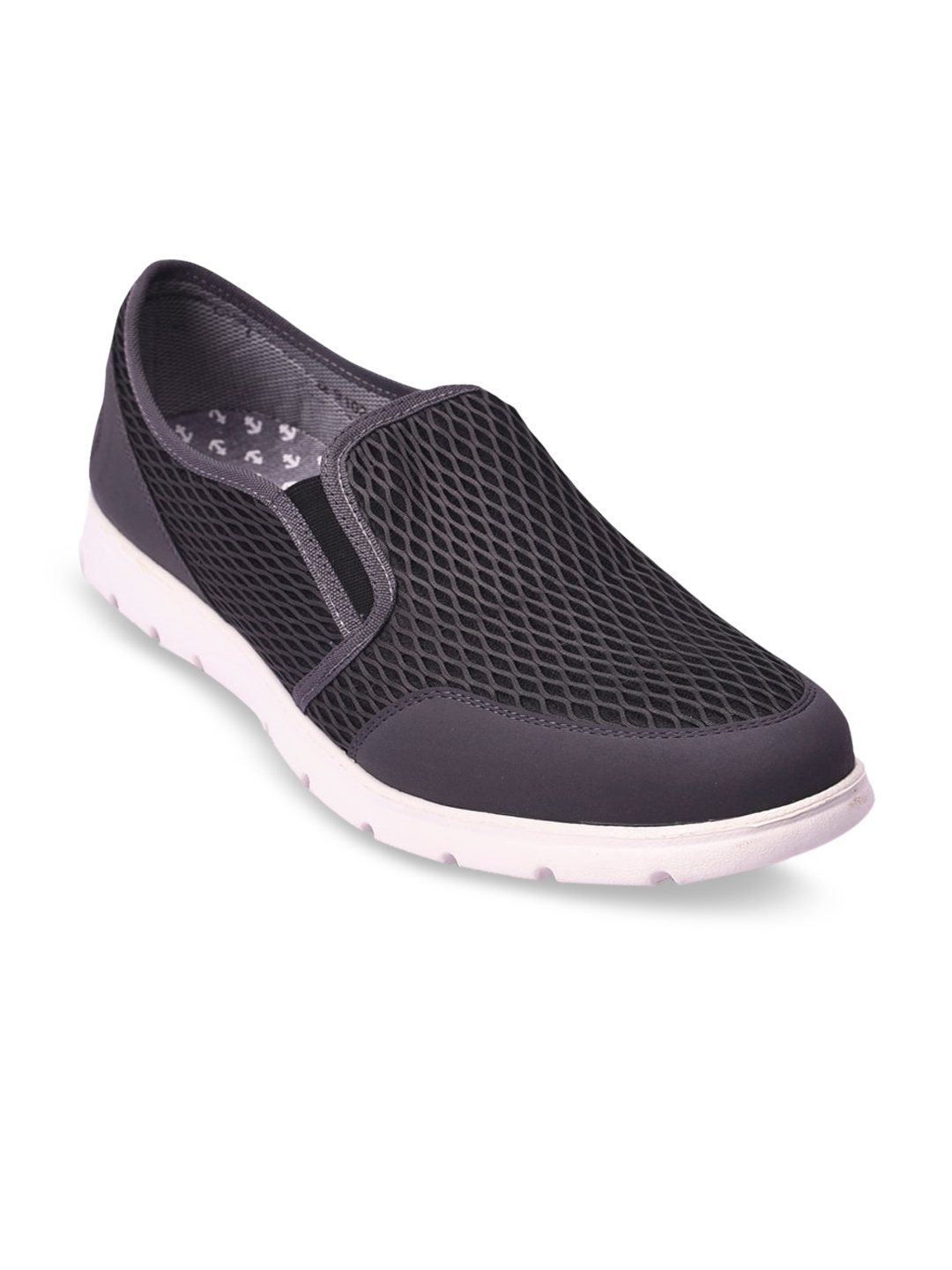 

Pavers England Men Grey Woven Design Slip-On Sneakers