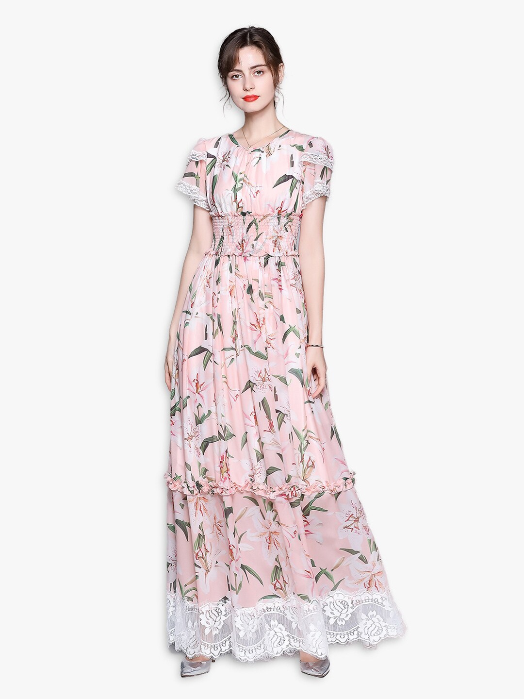 

JC Collection Pink Floral Maxi Dress