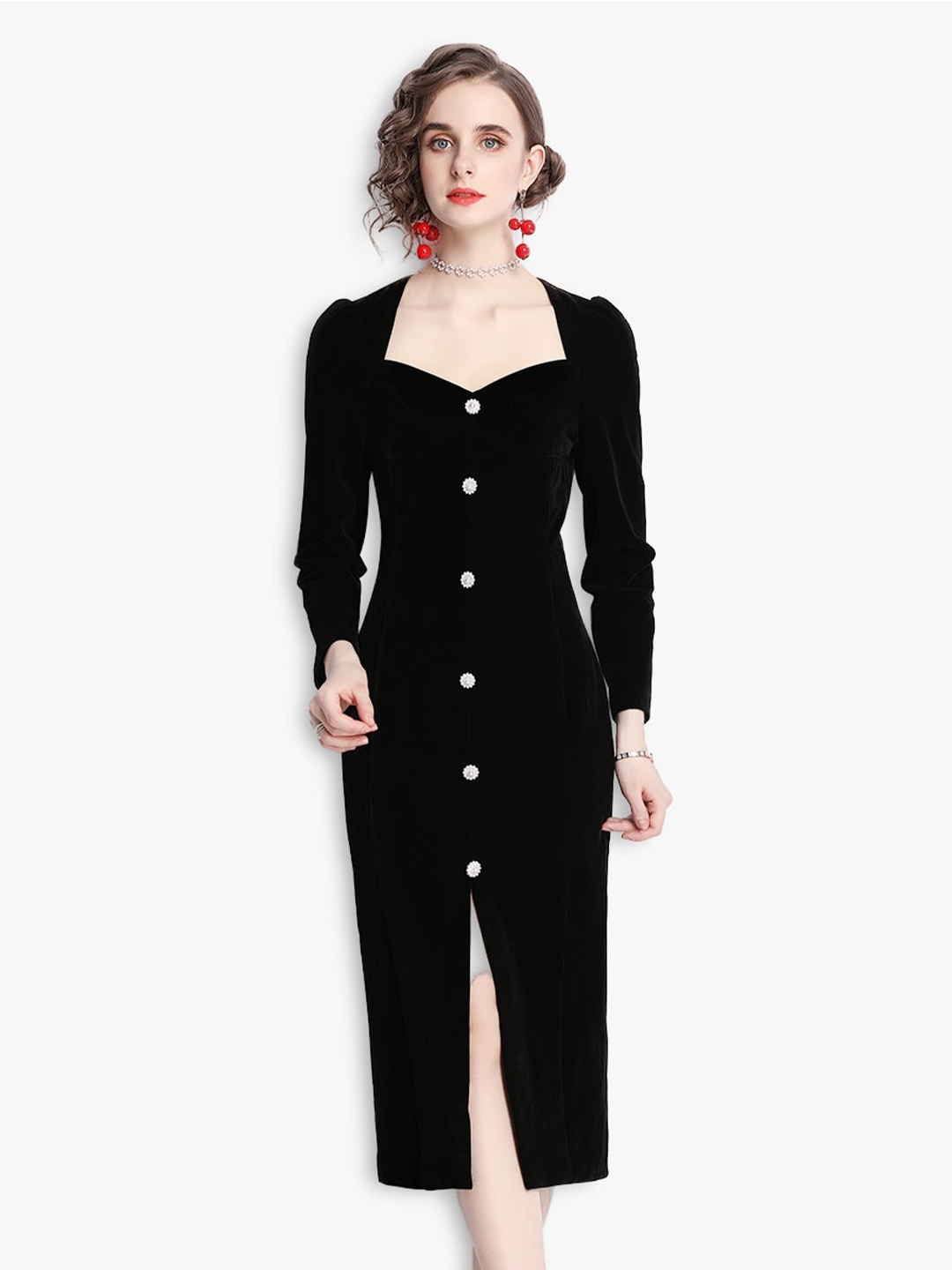 

JC Collection Black Sweater Sheath Dress