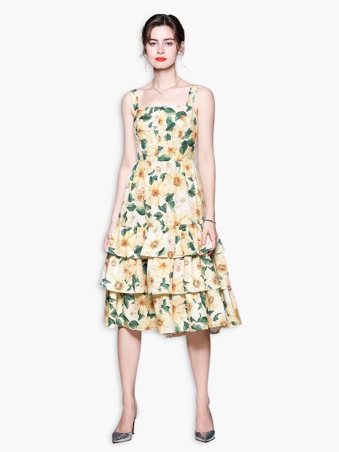 

JC Collection Women Multicoloured Floral Midi Dress, Multi
