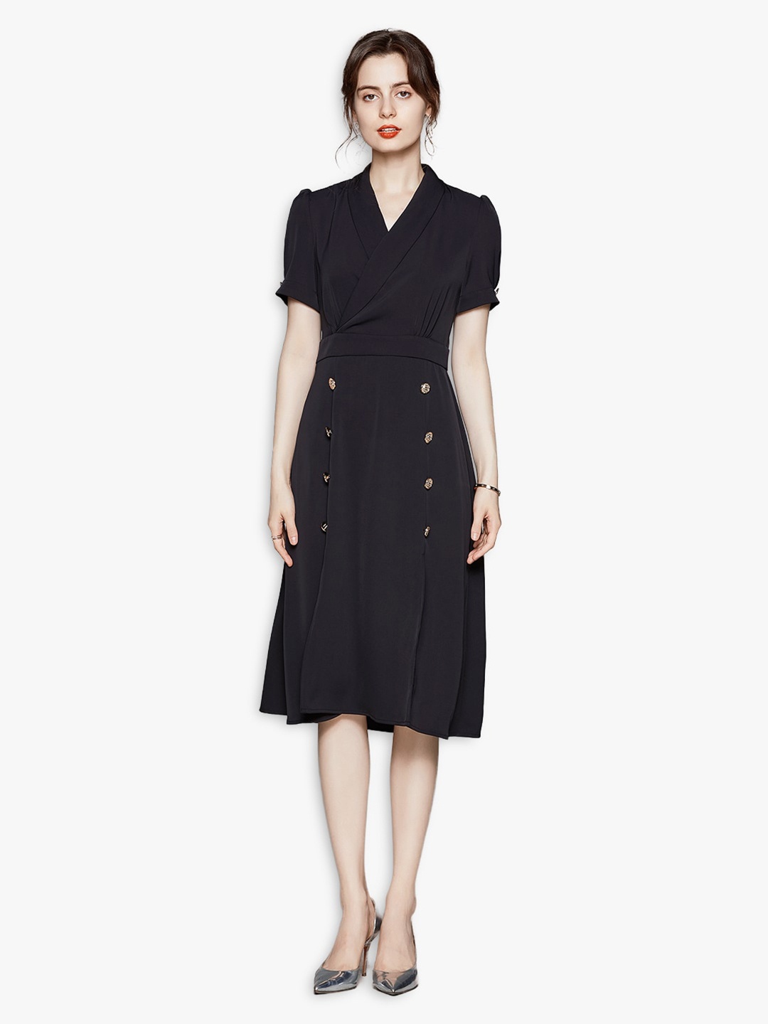 

JC Collection Black A-Line Dress