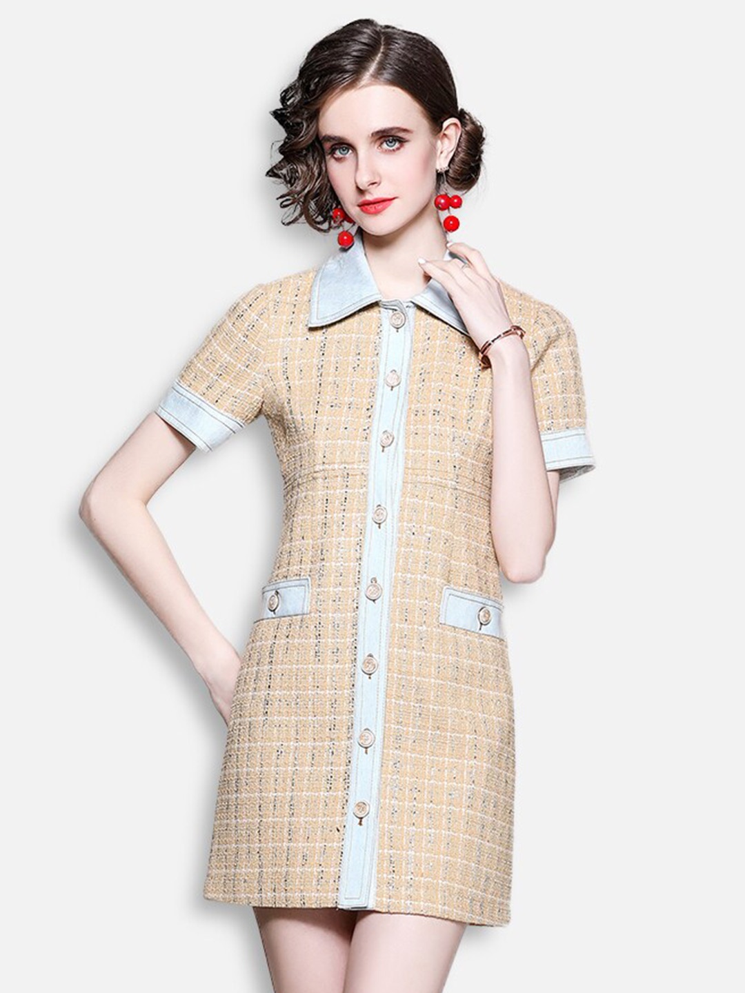 

JC Collection Beige Shirt Mini Dress