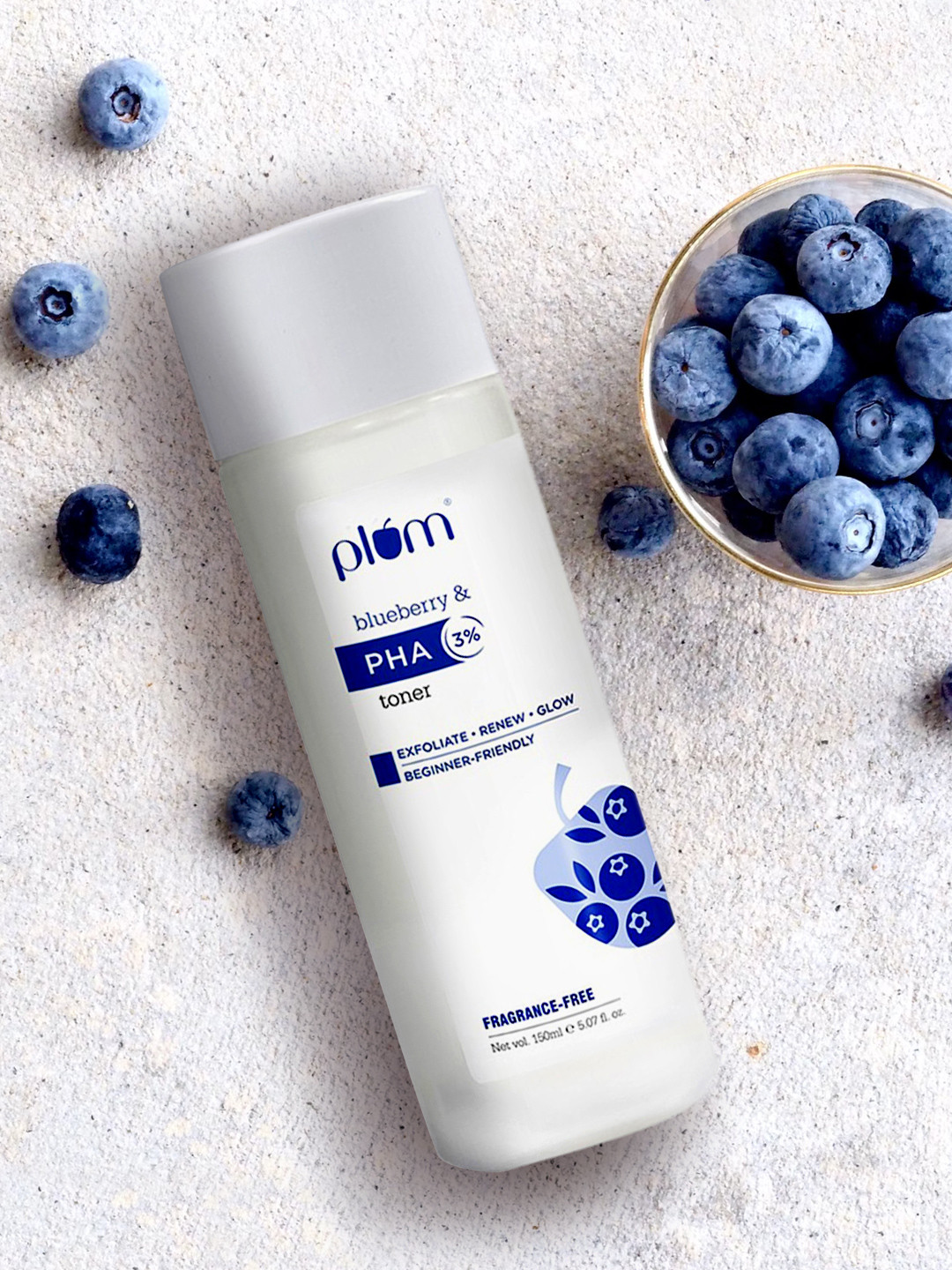 

Plum Blueberry & PHA Toner 150 ml, White