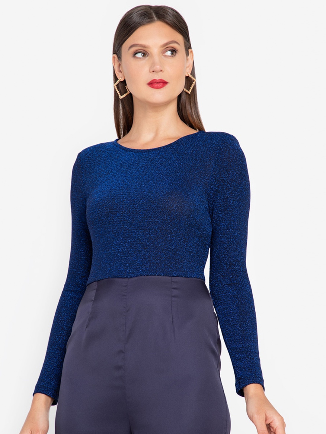 

ZALORA OCCASION Navy Blue Solid Basic Jumpsuit