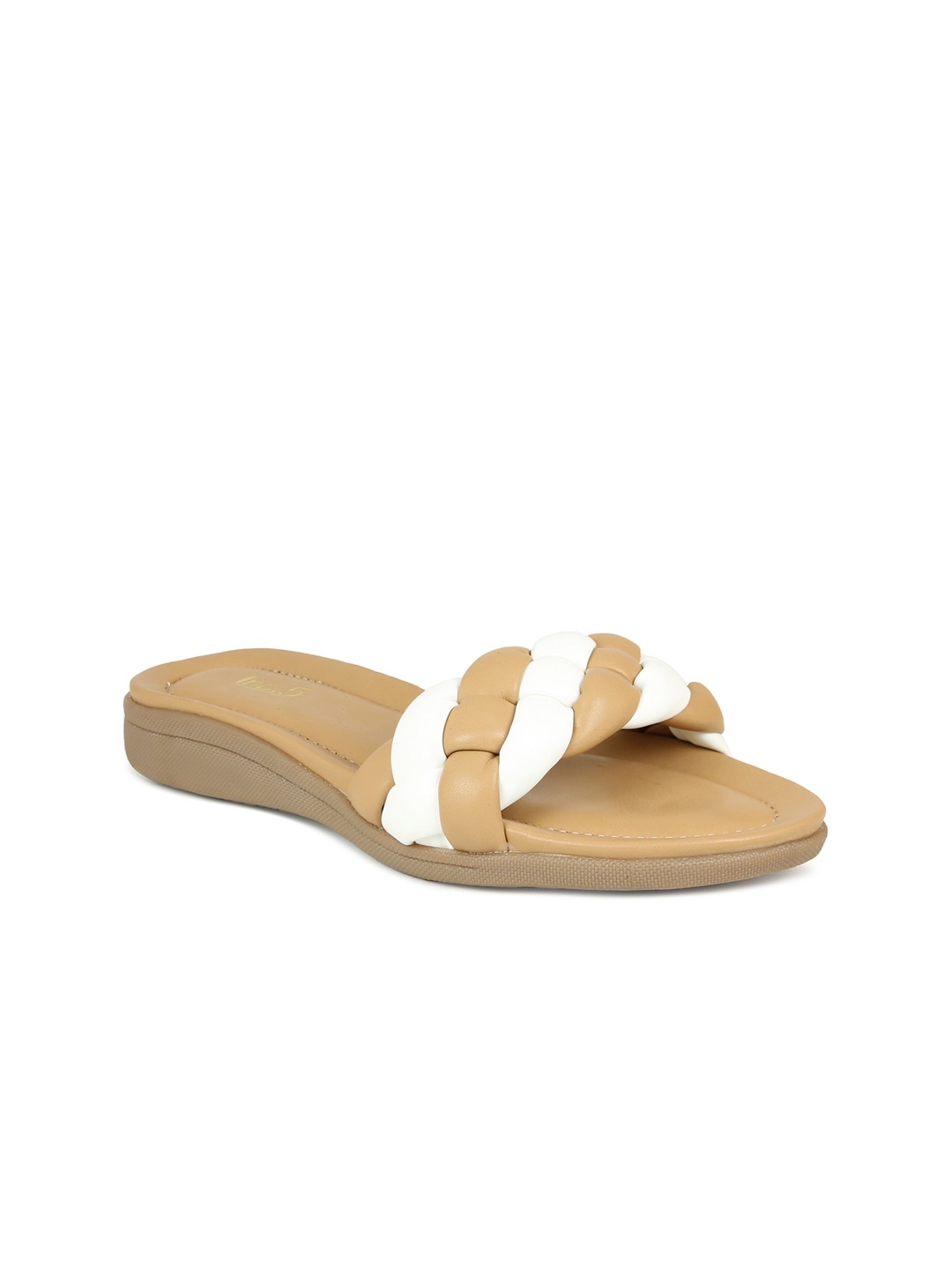 

Inc 5 Beige & White Striped Wedge Sandals