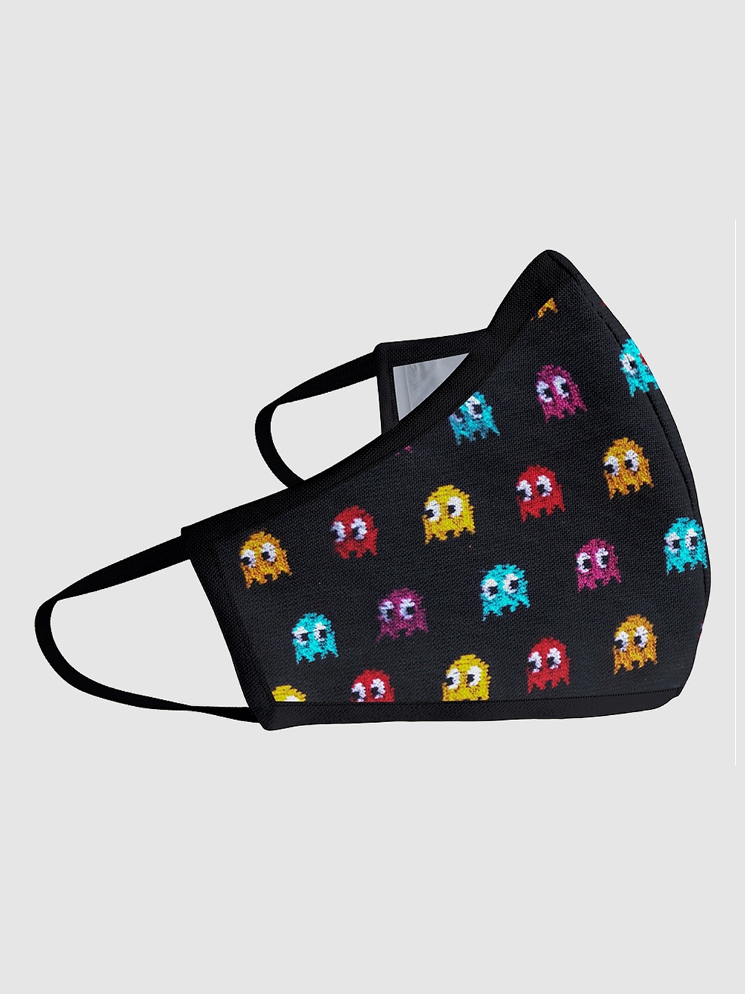

Soxytoes Black & Blue Pacman Printed 4-Ply Pure Cotton Reusable Cloth Mask with Filter