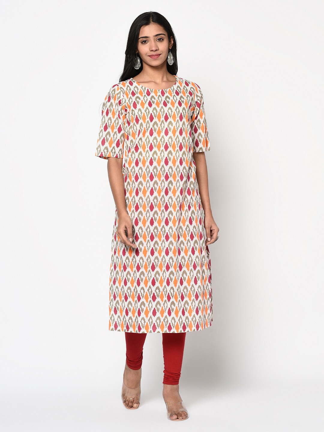 

antaran Women Multicoloured Printed Pure Cotton Kurta, Multi