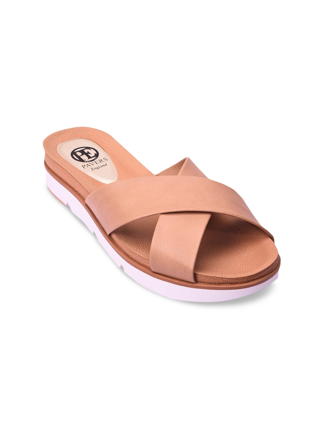 

Pavers England Women Beige Open Toe Flats