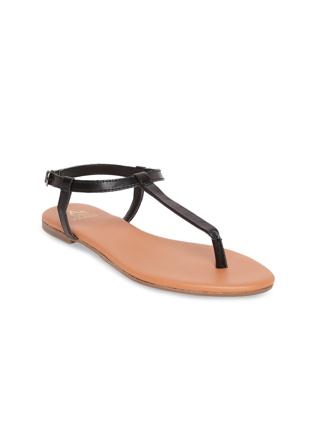 

Tao Paris Women Black T-Strap Flats