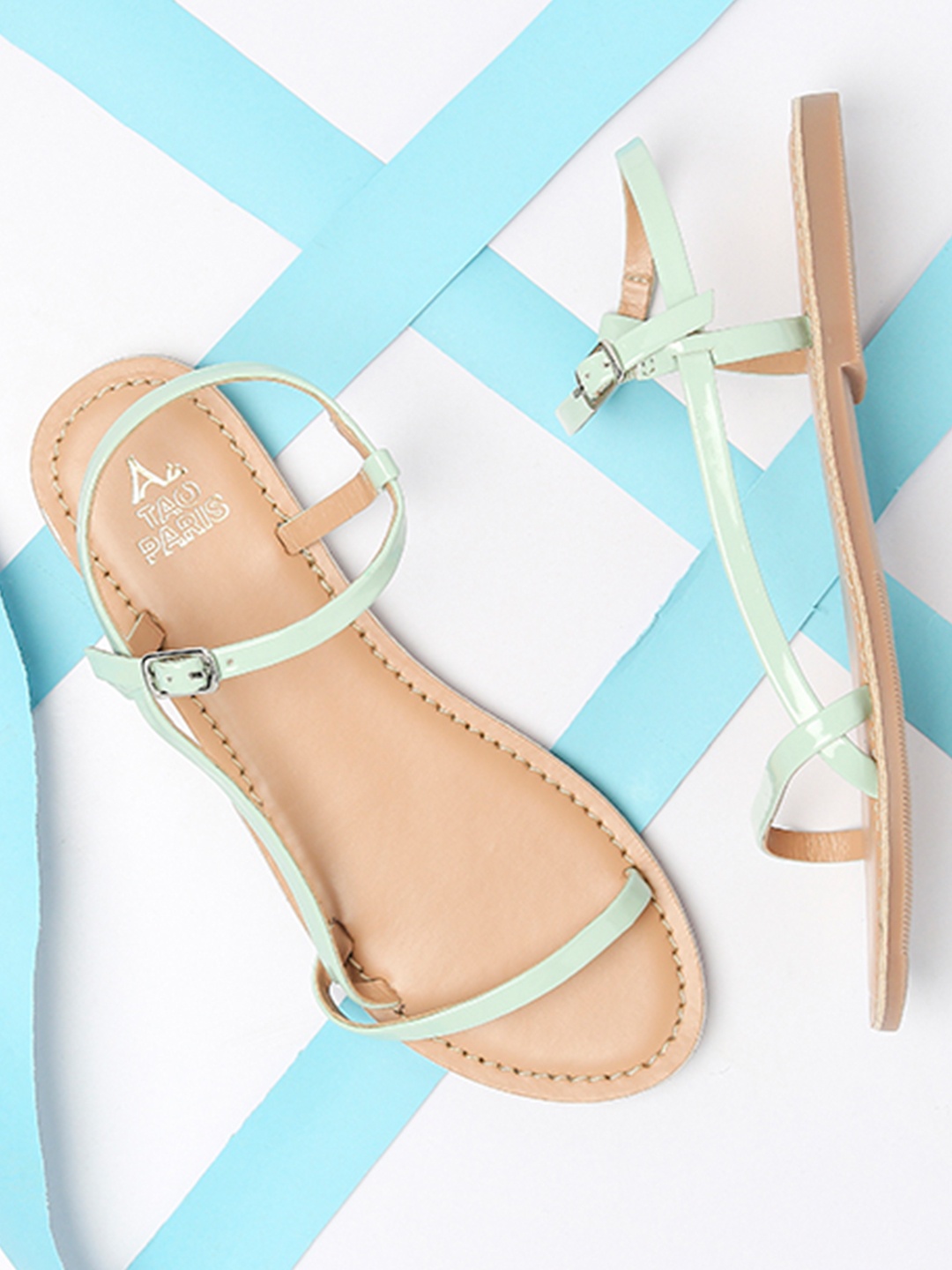 

Tao Paris Women Sea Green Open Toe Flats
