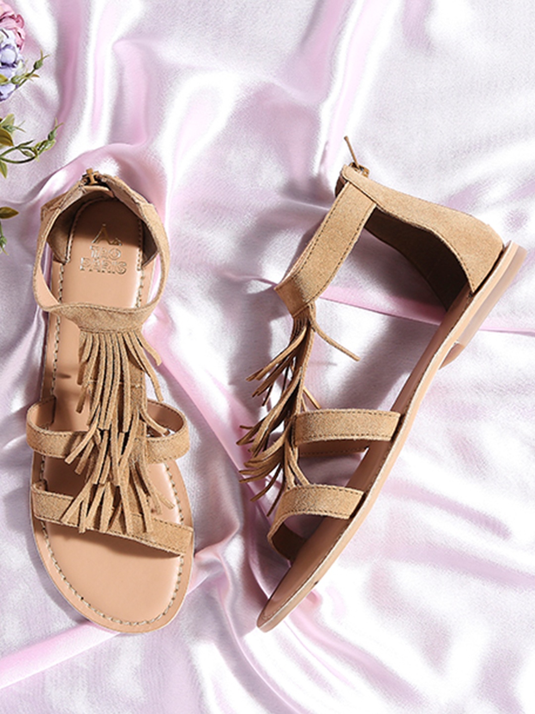 

Tao Paris Women Brown Open Toe Flats with Tassels