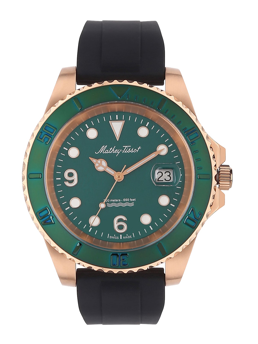 

Mathey-Tissot Men Green Dial & Black Straps Analogue Watch H909PVE