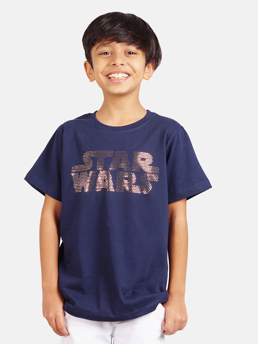 

Star Wars by Wear Your Mind Boys Navy Blue Cotton Typography Print T-shirt