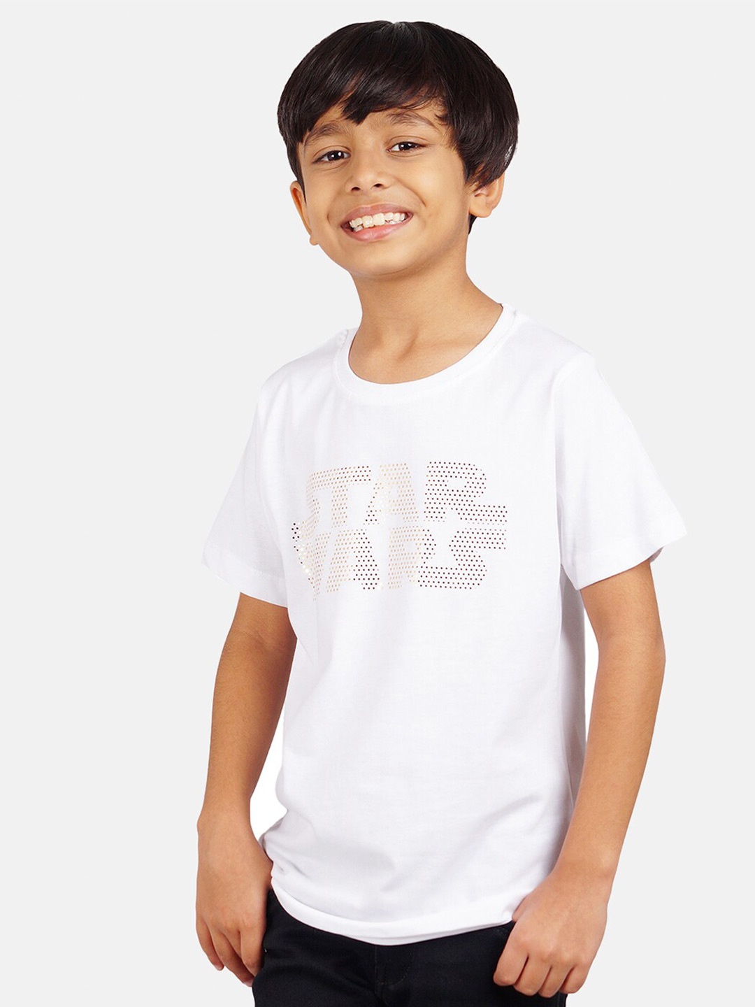 

Star Wars by Wear Your Mind Boys White Cotton Typography Print T-shirt