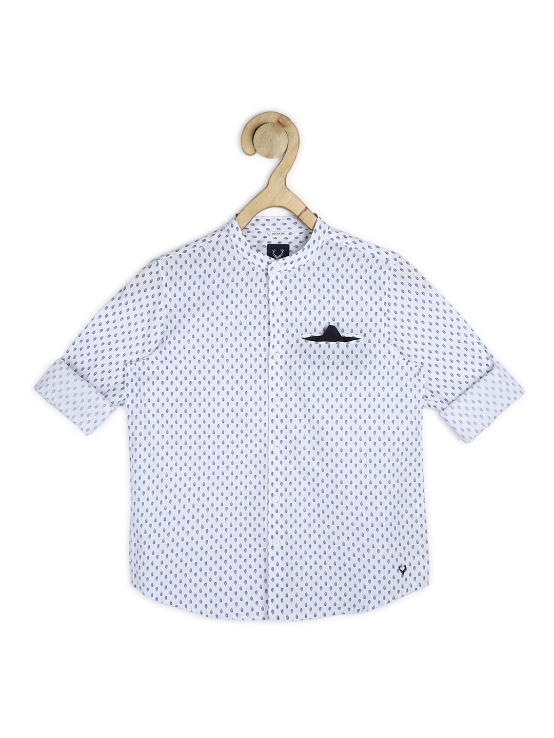 

Allen Solly Junior Boys White & Navy Blue Ditsy Floral Print Cotton Shirt