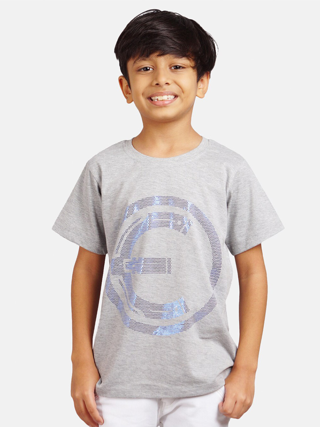 

Marvel by Wear Your Mind Boys Grey Melange & Blue Cotton Eternals Print T-shirt